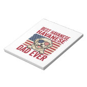 Beste Havanese Vader Ooit Patriottisch Hond Shirt Notitieblok (Gedraaid)