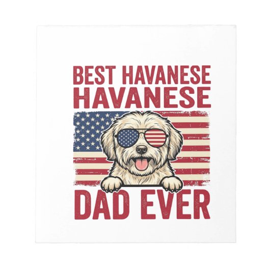 Beste Havanese Vader Ooit Patriottisch Hond Shirt Notitieblok (Voorkant)