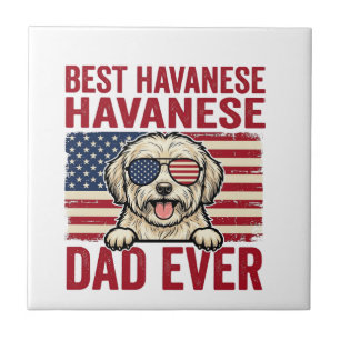 Beste Havanese Vader Ooit Patriottisch Hond Shirt  Tegeltje