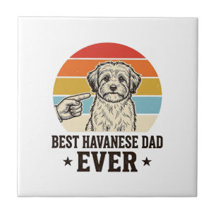 Beste Havanese Vader Ooit Vintage Hond Shirt Ontwe Tegeltje