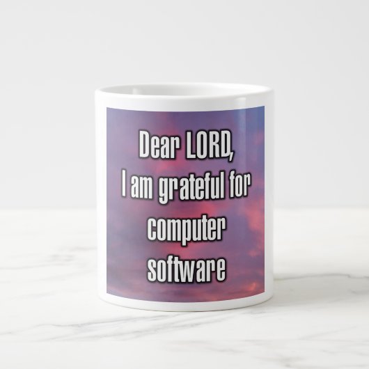 Beste HEER, ik ben dankbaar voor computersoftware  Extra Grote Beker (Voorkant)