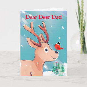 Beste Herten Papa Kerstmis Baby Herten in de Sneeu Kaart