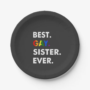 Beste homoseksuele zus ooit grappig LGBT Rainbow P Papieren Bordje