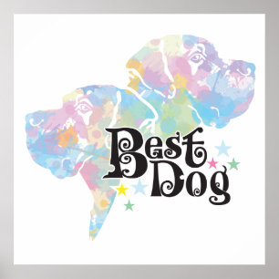Beste hond, gekleurd poster