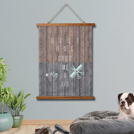 Beste Hond Groomer Ooit Hout Topped Wandtapijt Hangend Wandkleed