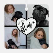 Beste Hond Mam | Fotocollage Metalen Ornament (Voorkant)