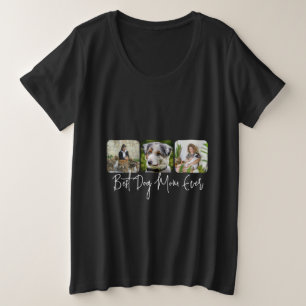 Beste Hond Mam Ooit - Custom 3-Photo Collage Grote Maat T-shirt
