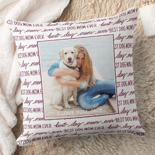Beste hond Mam ooit Magenta Foto Kussen