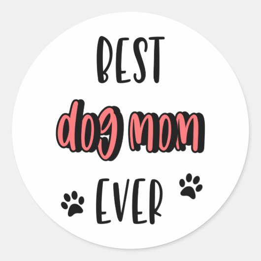Beste hond Mam ooit Ronde Sticker (Voorkant)