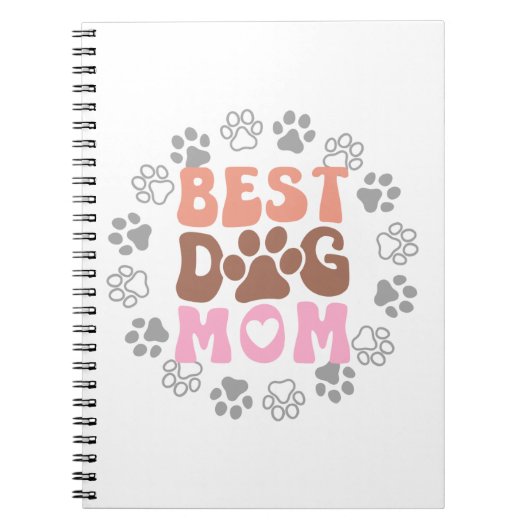 Beste Hond Mama met Paw Prints Notitieboek (Voorkant)