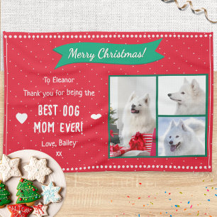 Beste hond-moeder huisdier foto collage Kerstmis Theedoek