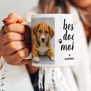 Beste hond-moeder ooit foto pootafdruk koffiemok