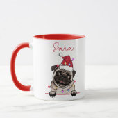 Beste Hond Moeder Ooit Hond Gepersonaliseerd Kerst Mok (Links)