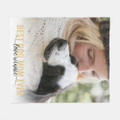 Beste Hond Moeder Ooit Kalligrafie Foto Fleece Deken (Voorkant (Horizontaal))