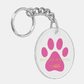 BESTE HOND MOEDER OOIT Pet NAME Pink Pet Paw Fun Sleutelhanger (Voorkant Links)