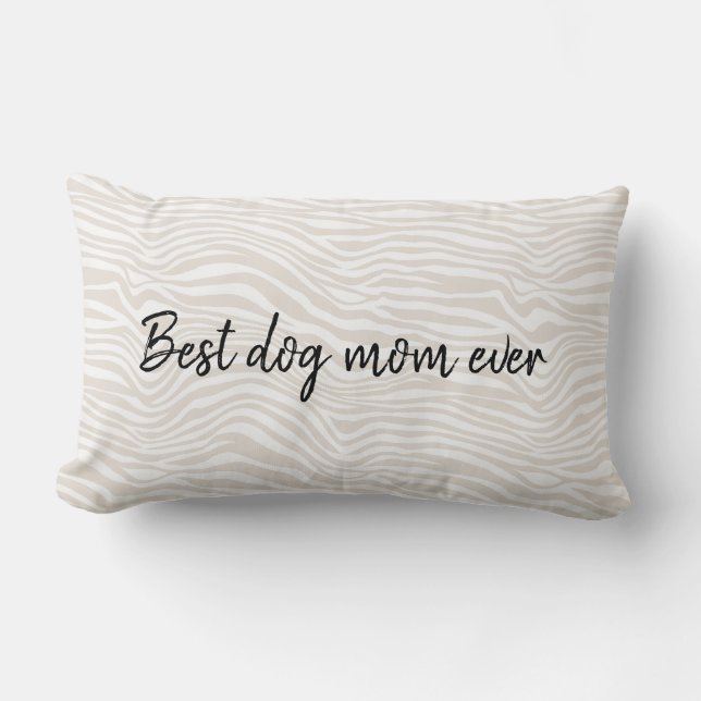 Beste Hond Moeder Zebra Print Kussen (Voorkant)