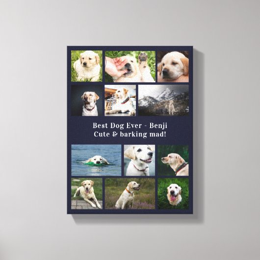 Beste hond ooit aangepaste foto collage canvas afdruk (Voorkant)