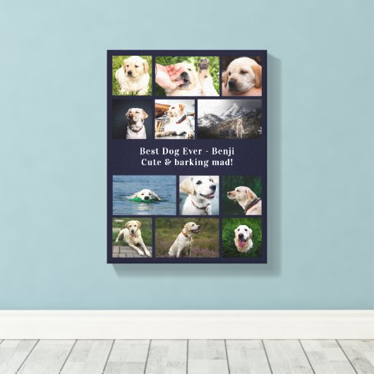 Beste Hond Ooit Custom Photo Collage Canvas Afdruk (Insitu (Houten vloer))