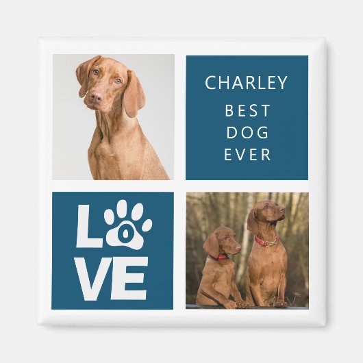 Beste hond ooit | Gepersonaliseerd fotomagneet Magneet (Voorkant)