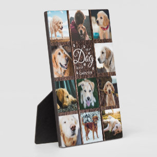 Beste Hond Ooit Herdenkings Rustieke Foto Collage Fotoplaat