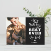 Beste hond ooit pap | Foto Feestdagenkaart (Staand voorkant)