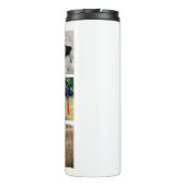 Beste Hond Pap | Fotocollage | Aangepaste naam Thermosbeker (Achterkant)