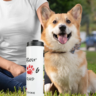 Beste Hond Pap | Fotocollage | Aangepaste naam Thermosbeker