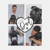 Beste Hond Pap | Fotocollage Fleece Deken (Voorkant)