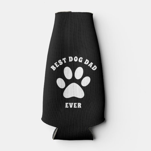 Beste hond pap ooit aangepaste tekst op maat flesjeskoeler (Voorkant)