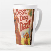 Beste Hond Papa Digitale Kunst Latte Mok (Rechterhoek)