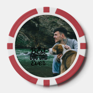 Beste hond papa gepersonaliseerde foto Vaderdag Poker Chips