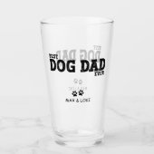 Beste Hond Papa Gepersonaliseerde Hond Namen Glas (Voorkant)