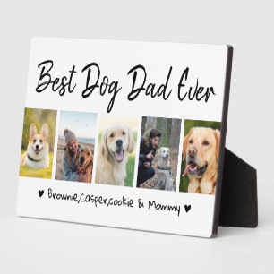 Beste hond papa ooit 5 foto collage zwart en wit fotoplaat