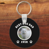 Beste hond papa ooit aangepaste foto gepersonalise sleutelhanger (Voorkant)
