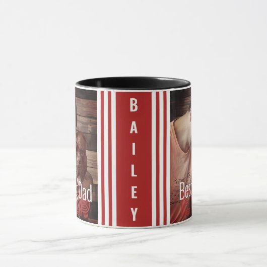 Beste hond papa ooit aangepaste foto hond naam mok (Midden)