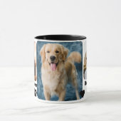 Beste hond papa ooit aangepaste moderne foto en ho mok (Midden)