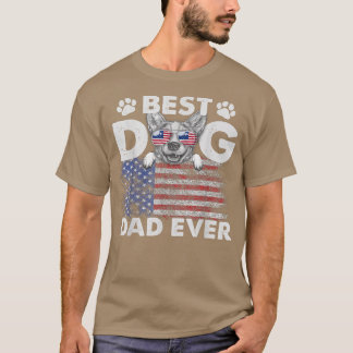 Beste hond papa ooit Corgi liefhebbers USA Patriot T-shirt