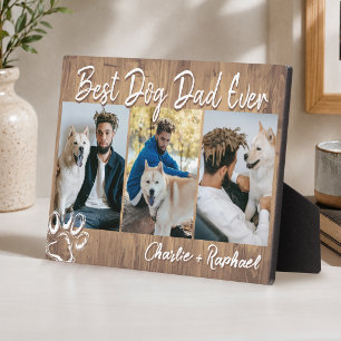 Beste hond papa ooit foto collage Vaderdag hout Fotoplaat