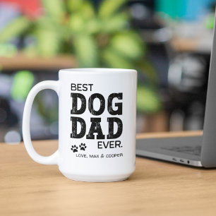 Beste hond papa ooit gepersonaliseerd tweekleurige koffiemok