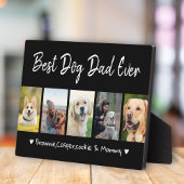 Beste Hond Papa Ooit Huisdier 5 Foto Collage Zwart Fotoplaat