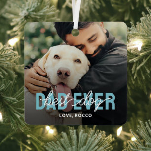 Beste hond papa ooit huisdier foto metalen ornament