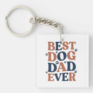 Beste hond papa ooit Paw Print typografie cadeau Sleutelhanger