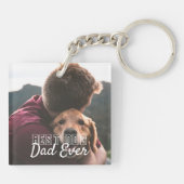 Beste Hond Papa Ooit Pet Keepsake Foto Sleutelhanger (Achterkant)