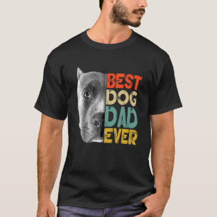 Beste Hond Papa Ooit Pitbull Vaderdag Retro T-shirt
