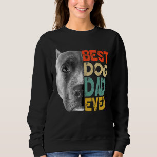 Beste Hond Papa Ooit Pitbull Vaderdag Retro Trui