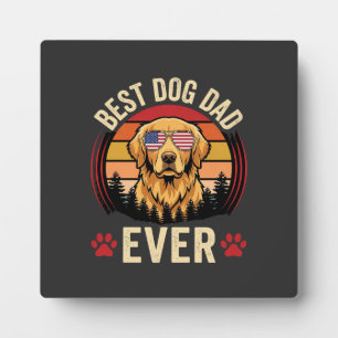 Beste hond papa ooit Retro Golden Retriever Fotoplaat