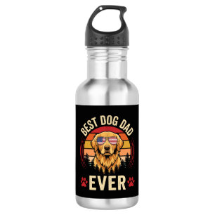 Beste hond papa ooit Retro Goud Retriever Waterfles
