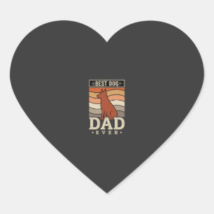 Beste hond papa ooit retro silhouet hart sticker