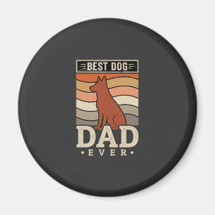 Beste hond papa ooit Retro silhouet Magneet