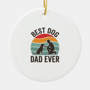 Beste hond papa ooit vintage zonsondergang hond li keramisch ornament